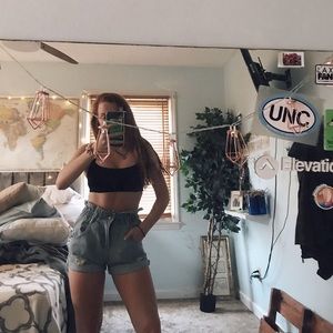 denim paper bag shorts!